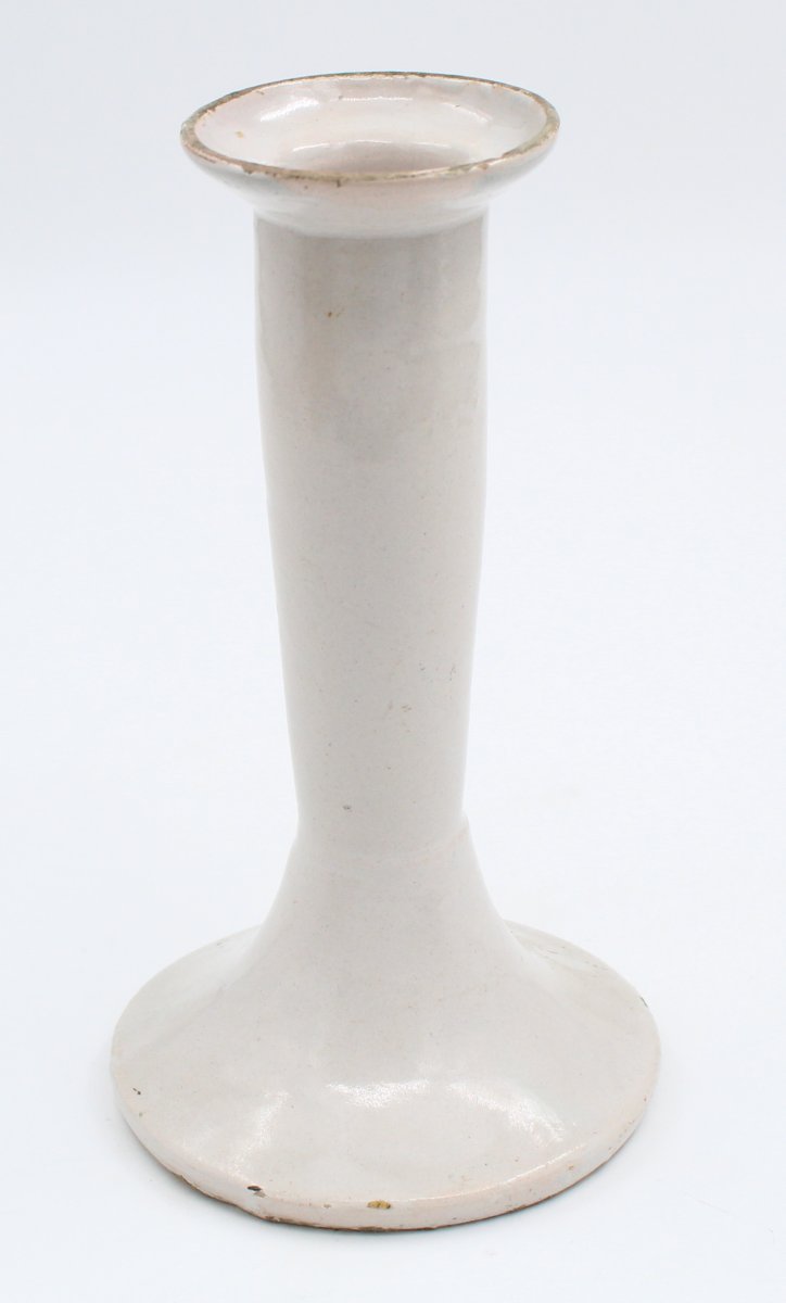 Moustiers Earthenware Candlestick / Oil Lamp Stand, 18th/19th Century-photo-4