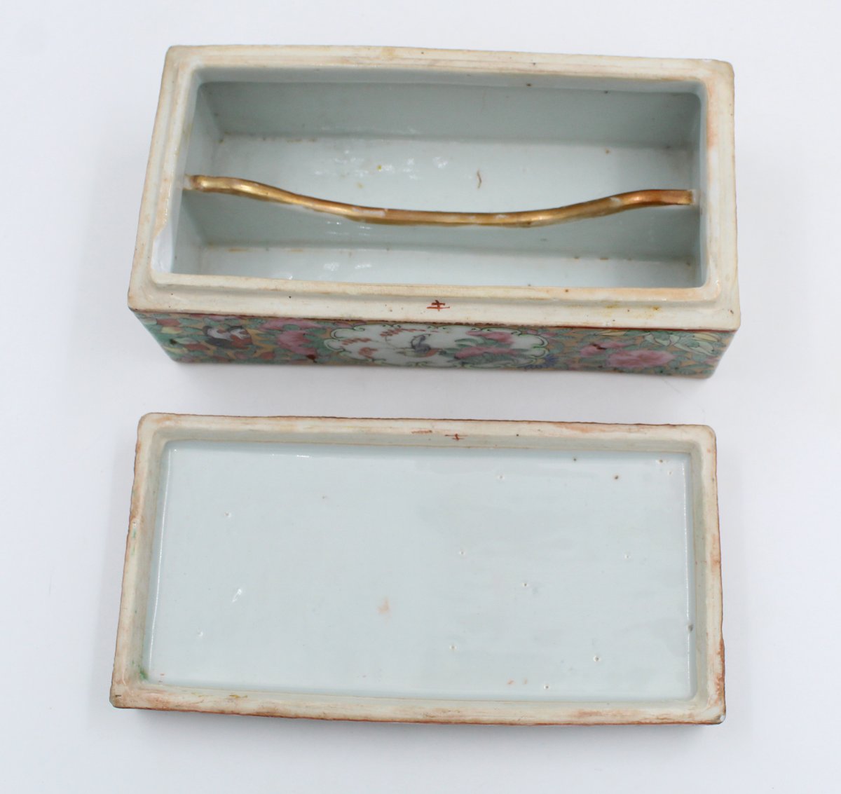 Boite en porcelaine de canton XIXème -photo-4