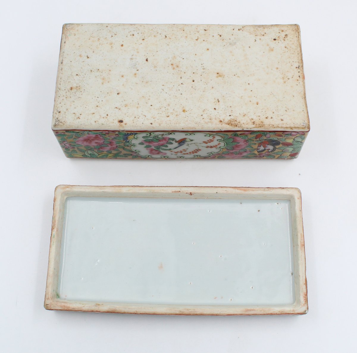 Boite en porcelaine de canton XIXème -photo-5