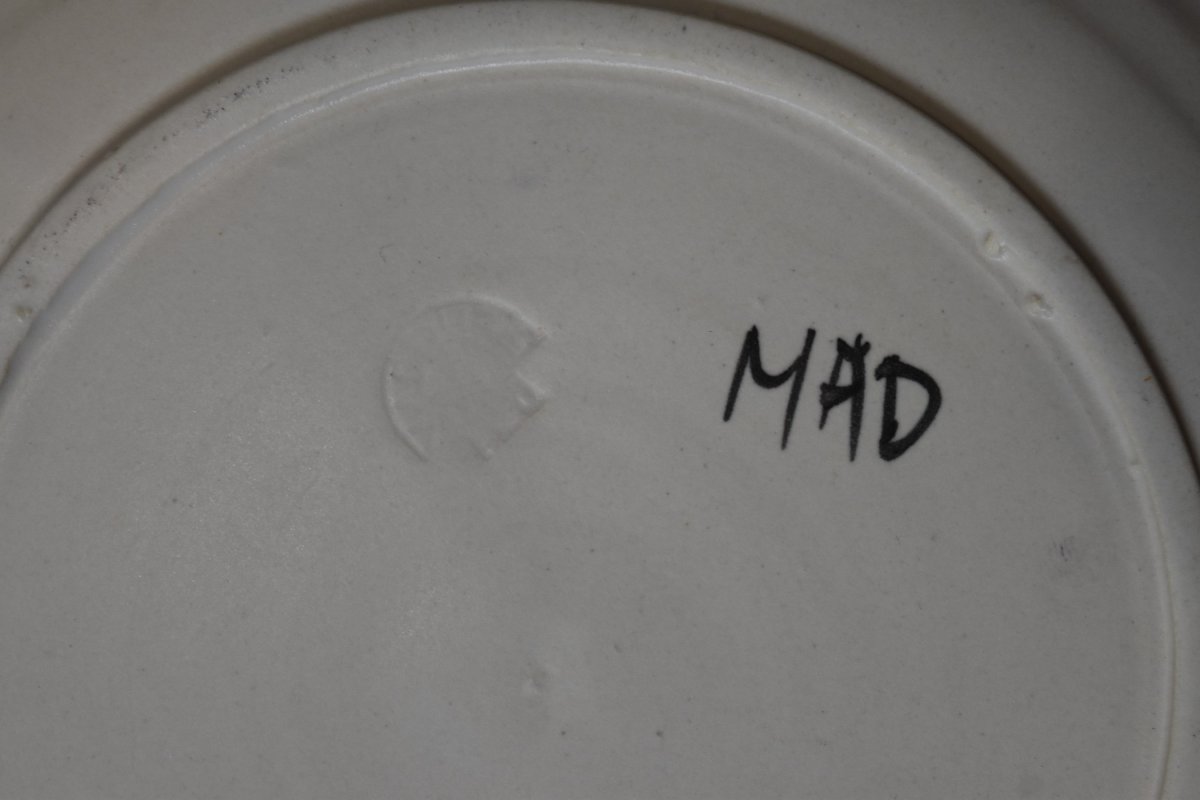 Madoura Workshop: Three Signed Ceramic Plates With Japanese-inspired Designs-photo-5
