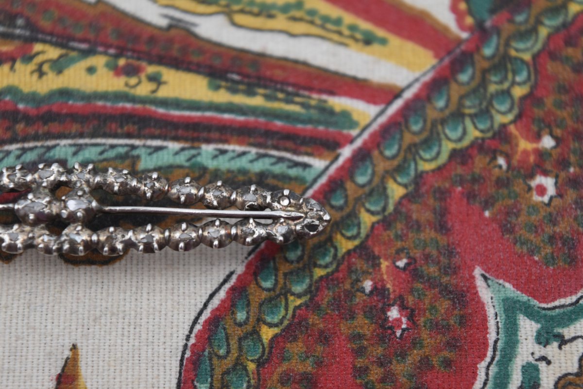 Antique Silver And Rose-cut Diamond Brooch, Traditional Arles Jewelry-photo-2