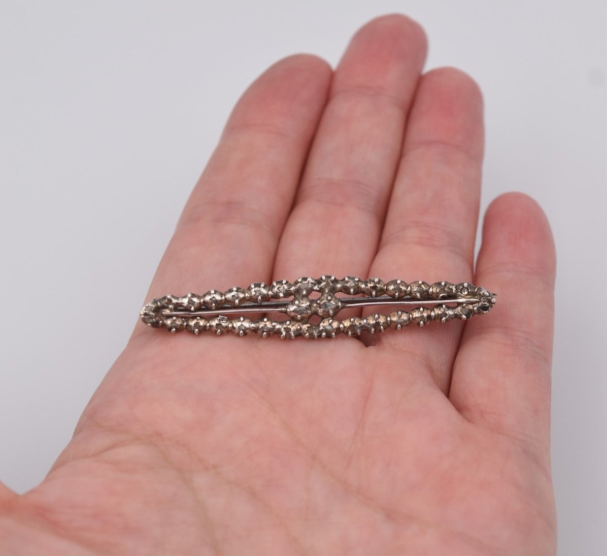 Antique Silver And Rose-cut Diamond Brooch, Traditional Arles Jewelry-photo-1