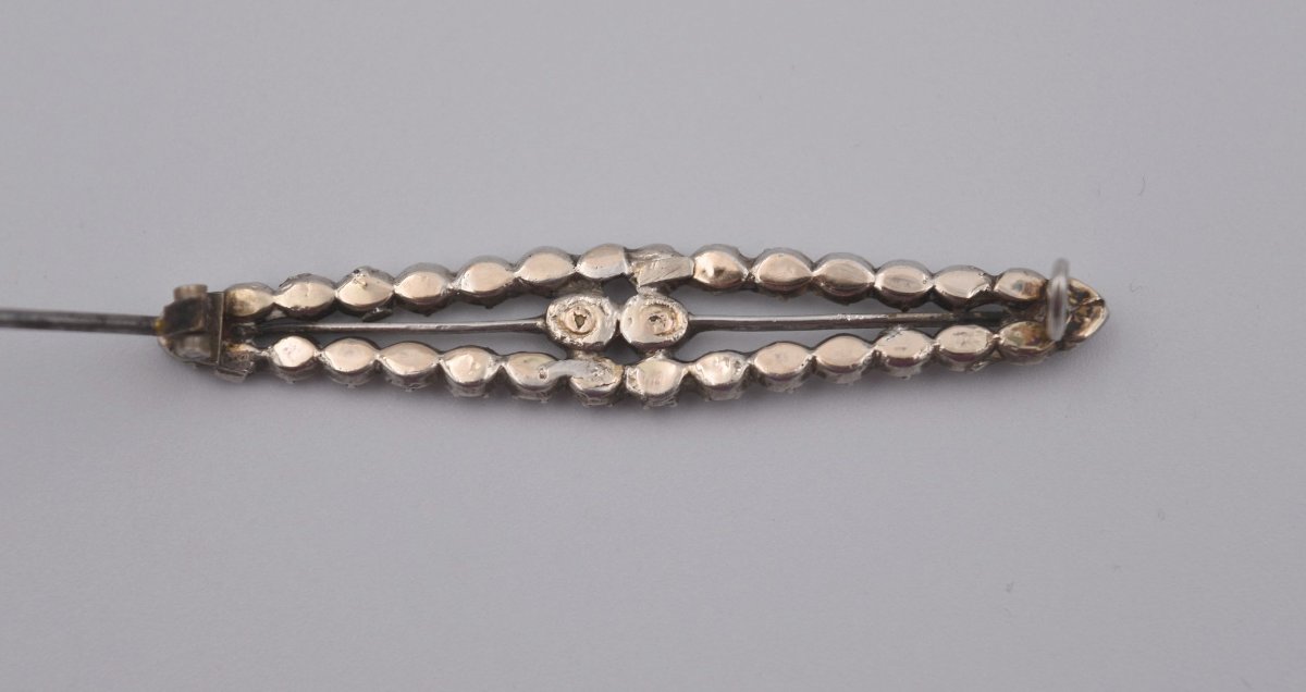 Antique Silver And Rose-cut Diamond Brooch, Traditional Arles Jewelry-photo-2
