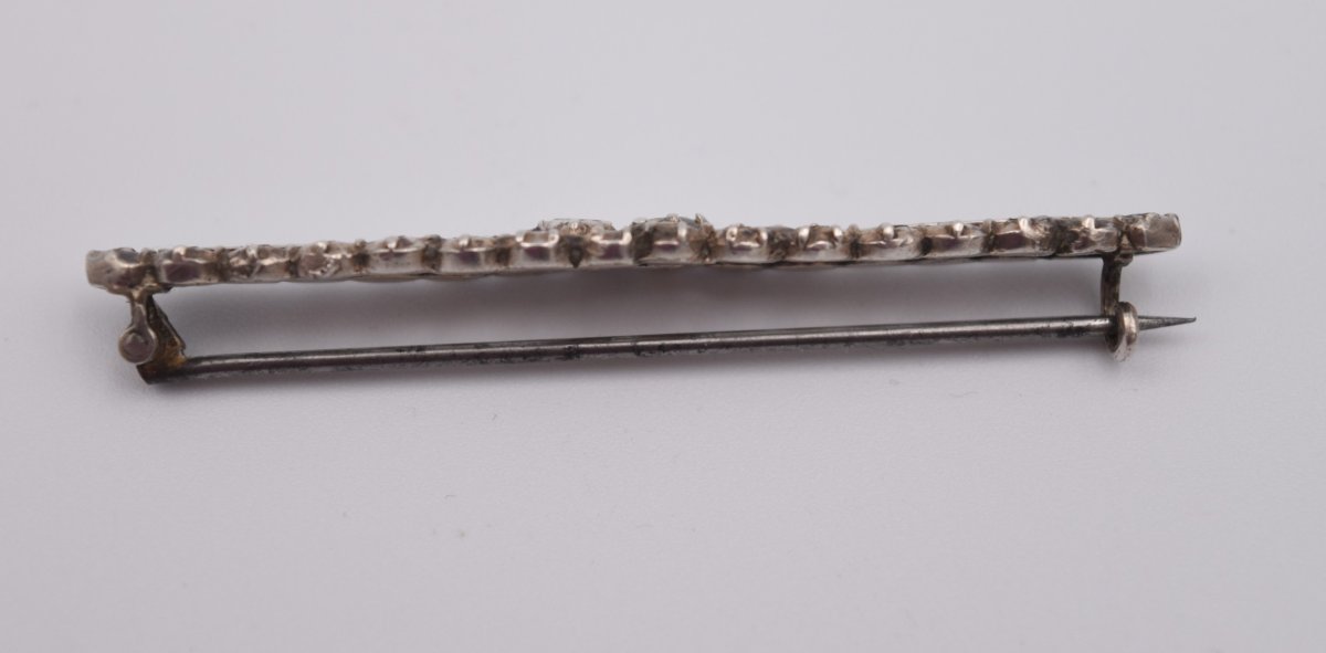 Antique Silver And Rose-cut Diamond Brooch, Traditional Arles Jewelry-photo-7