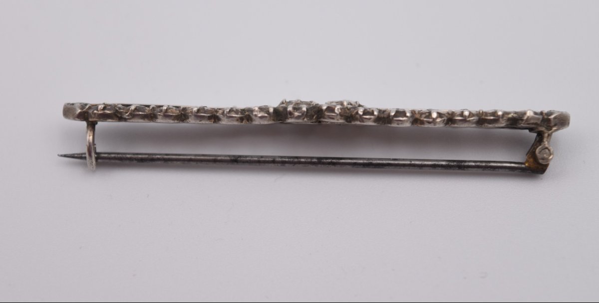 Antique Silver And Rose-cut Diamond Brooch, Traditional Arles Jewelry-photo-8