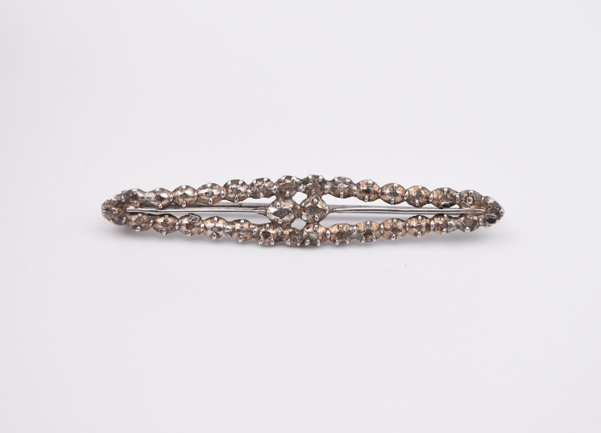 Antique Silver And Rose-cut Diamond Brooch, Traditional Arles Jewelry