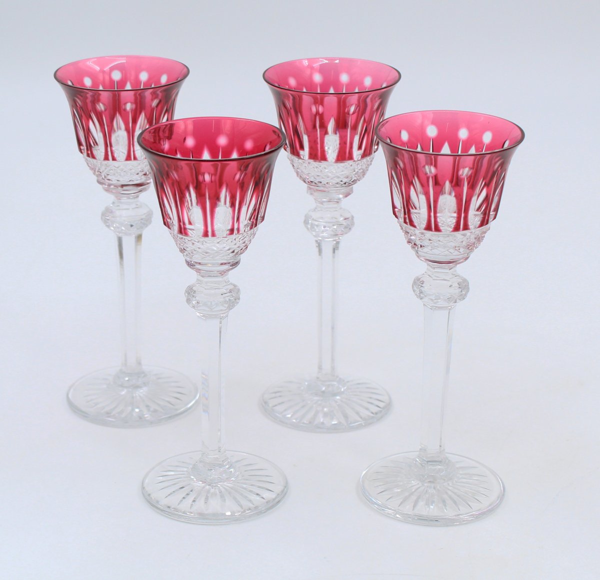 Roemer Wine Glass In Cut Crystal, Signed St. Louis Tommy, 19.8 Cm, Colored-photo-4