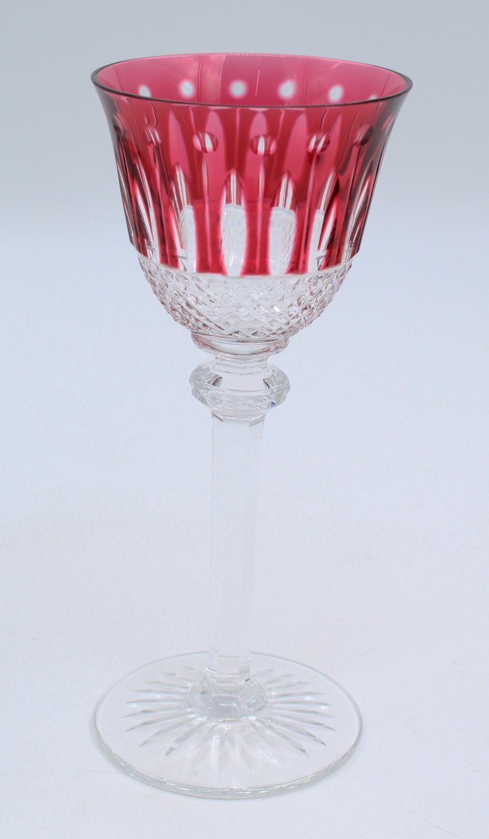 Roemer Wine Glass In Cut Crystal, Signed St. Louis Tommy, 19.8 Cm, Colored