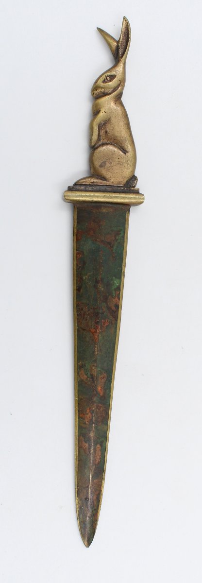 Bronze Letter Opener Signed By G. Garreau; Art Deco-era Letter Opener