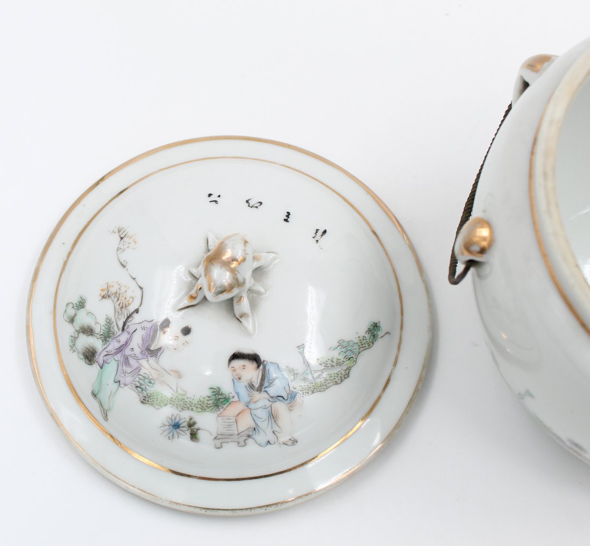 Kamcheng Covered Bowl, Chinese Porcelain, 19th Century-photo-3
