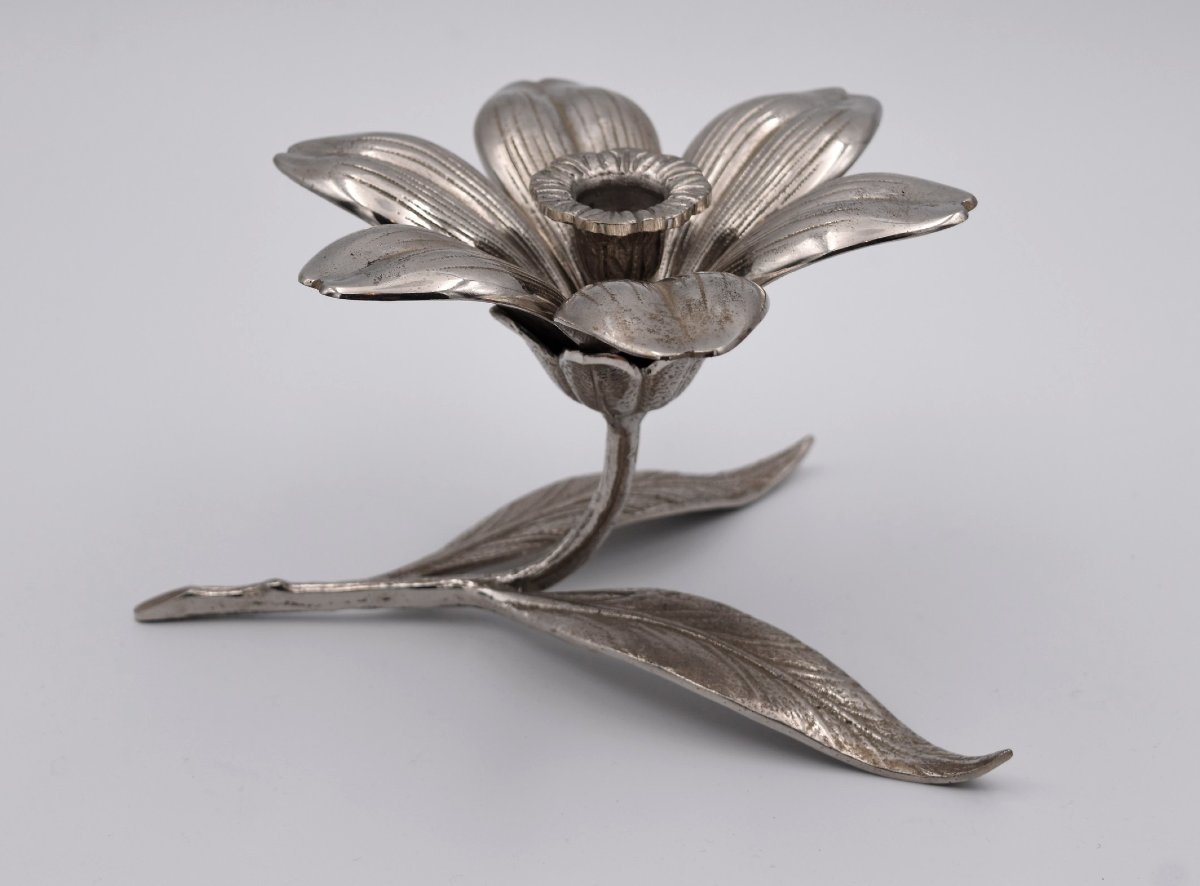 Vintage "party Flowers" Ashtray And Candleholder From The 1970s, S Agudo-style Flower Design