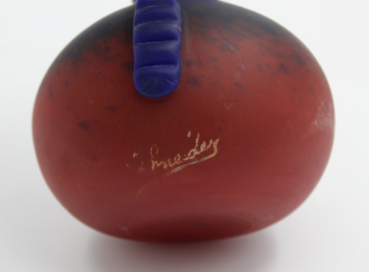 PICHET en pâte de verre signé Schneider H= 16 CM ART DECO-photo-1