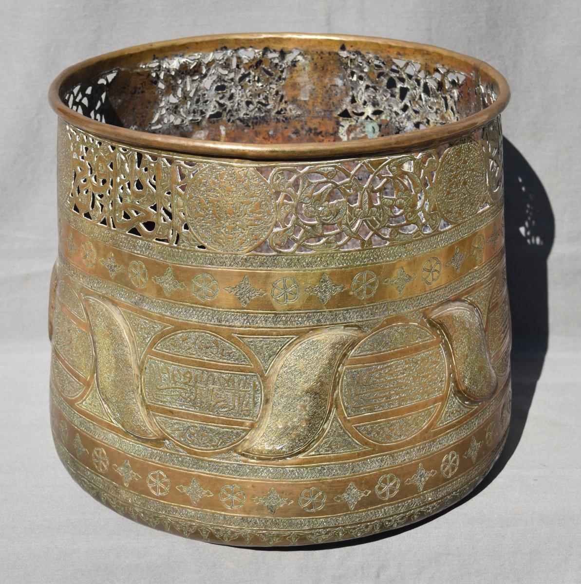 Mameluke Style Brass Pot Syria XIX Islamic