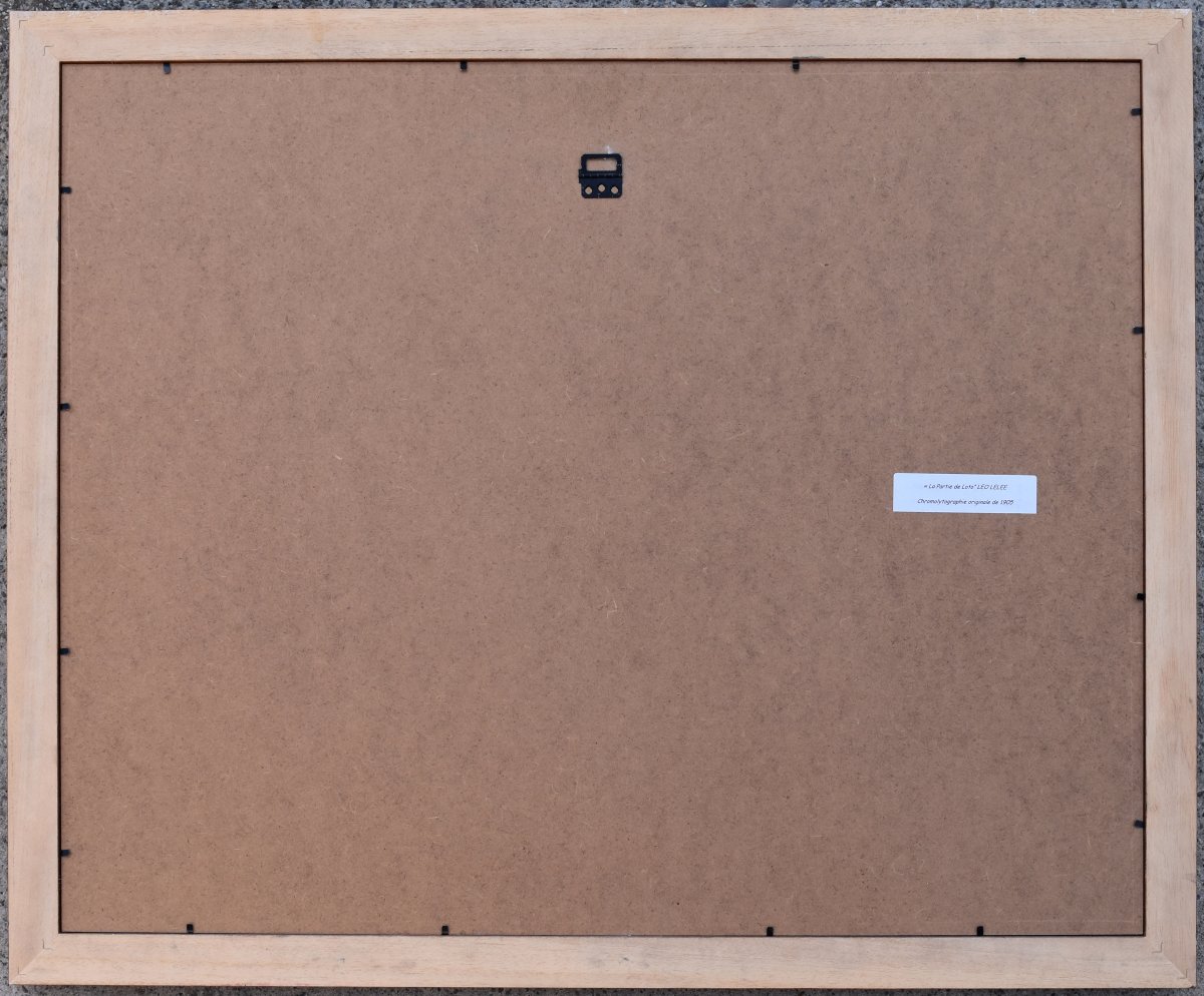 Léo Lelée Original Chromolythograph From 1905 Entitled "the Loto Game"-photo-1