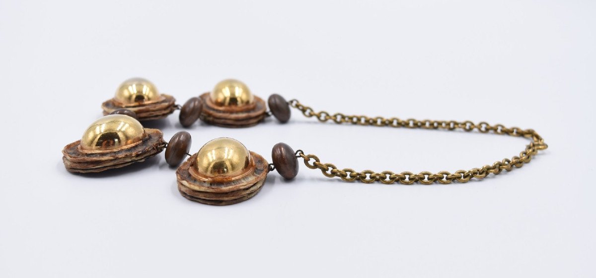 Ecole De Line Vautrin: Necklace In Talosel And Golden Metal-photo-1