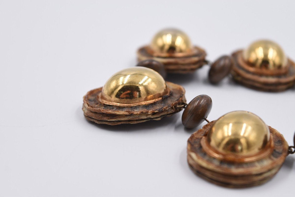 Ecole De Line Vautrin: Necklace In Talosel And Golden Metal-photo-5