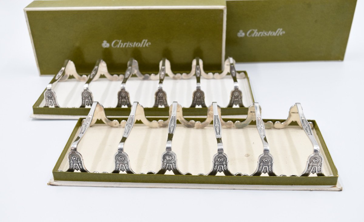 12 Delafosse Christofle France Knife Holders In Beautiful Condition In Silver Metal-photo-2