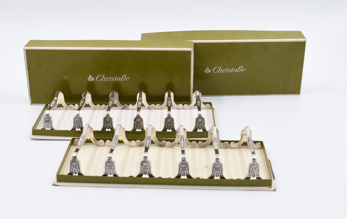 12 Delafosse Christofle France Knife Holders In Beautiful Condition In Silver Metal