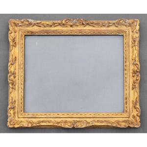 Frame In Carved Wood / Gilded Louis XV Rocaille 19 Eme With Its Glass