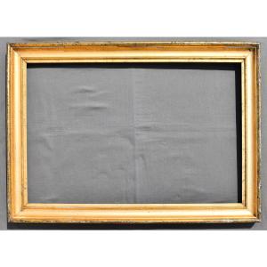 Large Rectangular Frame In Wood And Golden Stucco 19 Eme Frame / 1