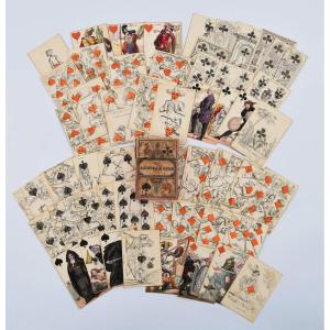 Playing Cards Transformed Card Game Said "theaters And Newspapers" France 1819