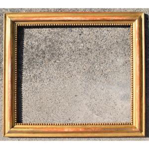 Large Frame In Wood And Golden Stucco Pearl Decor 19 Eme Frame