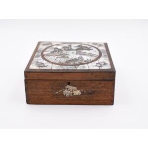 Wooden And Mother-of-pearl Box Box China Vietnam Tonkin