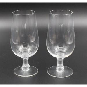 Set Of 2 Lalique Crystal Tasting Glasses Murat Model H= 16.2 Cm