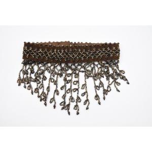 Genuine 1920s Velvet Choker Necklace With Rocailles Pearls From The Roaring Twenties