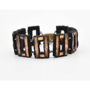 Bracelet vintage en talosel et miroir de Line Vautrin