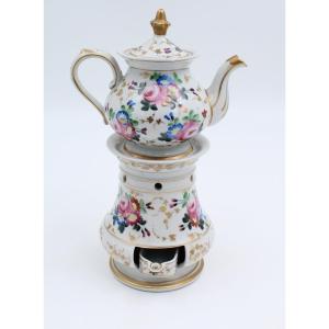 Paris Porcelain Teapot Decorated With Floral Motifs