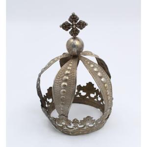 ANCIENNE COURONNE DE STATUE EN ARGENT