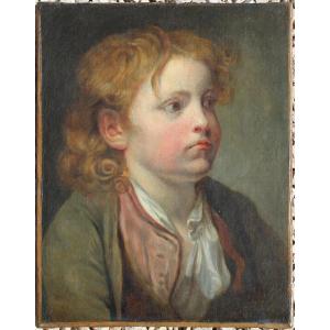 HUILE SUR TOILE Portrait d’enfant d' après Jean-Baptiste Greuze