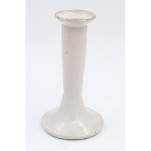 BOUGEOIR / PIED DE LAMPE A HUILE EN FAIENCE DE MOUSTIERS 18/19 EME