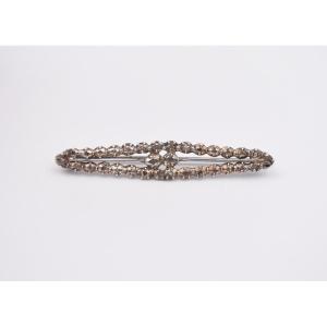 Ancienne broche argent et diamant taille rose bijou régional Arles