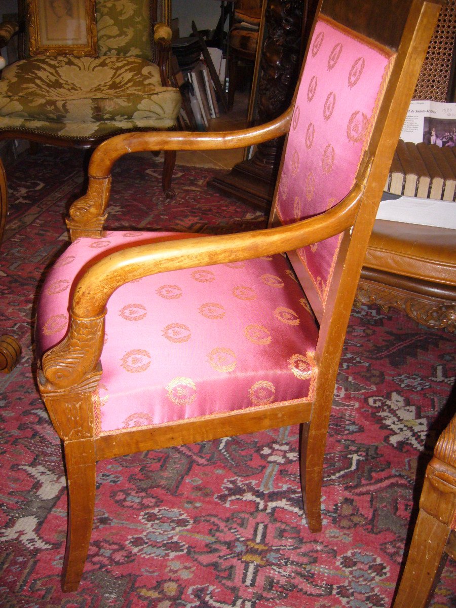 Pair Of Empire Dolphin Armchairs-photo-4