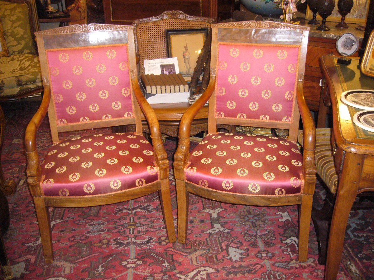 Pair Of Empire Dolphin Armchairs