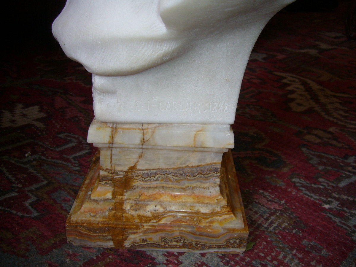 Buste d enfant en marbre par CARLIER-photo-2