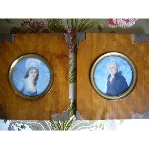 Pair Miniature Portraits