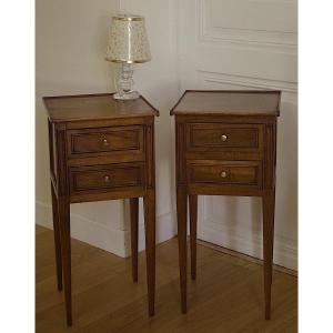 Pair Of Walnut Nightstands