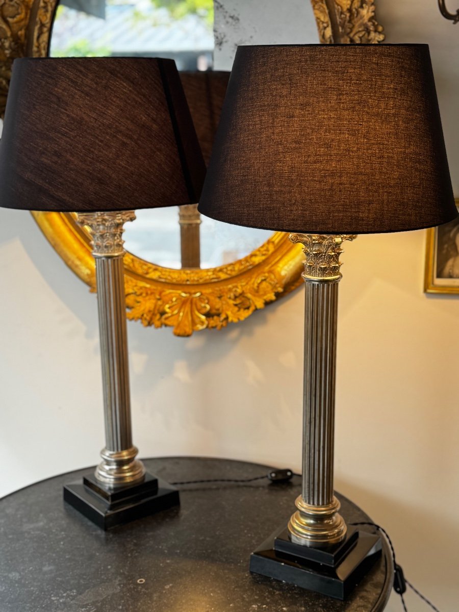 Paire De Lampes En Bronze-photo-5