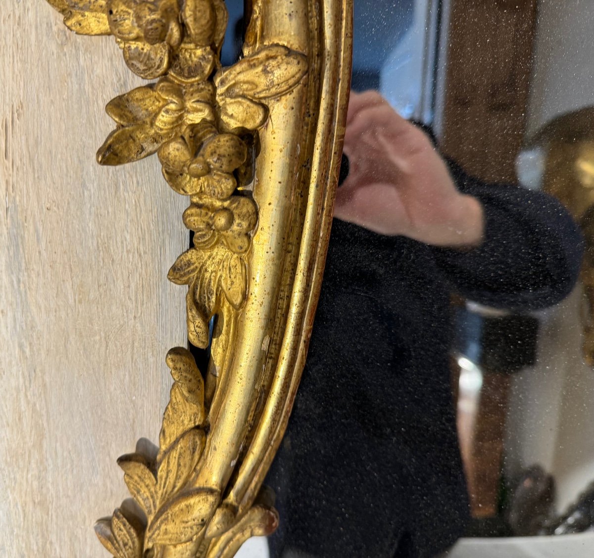 18th Century Golden Wood Mirror-photo-2