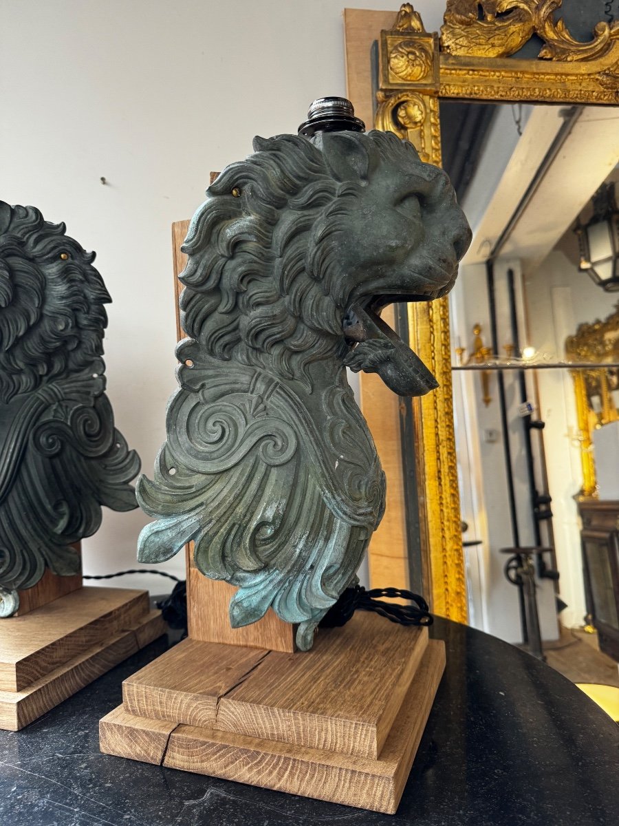 Paire De Lampes En Bronze-photo-4