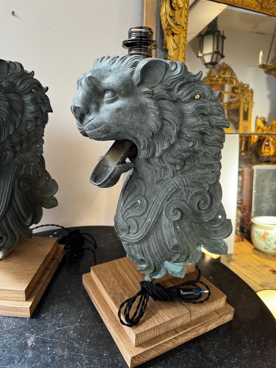 Paire De Lampes En Bronze-photo-3