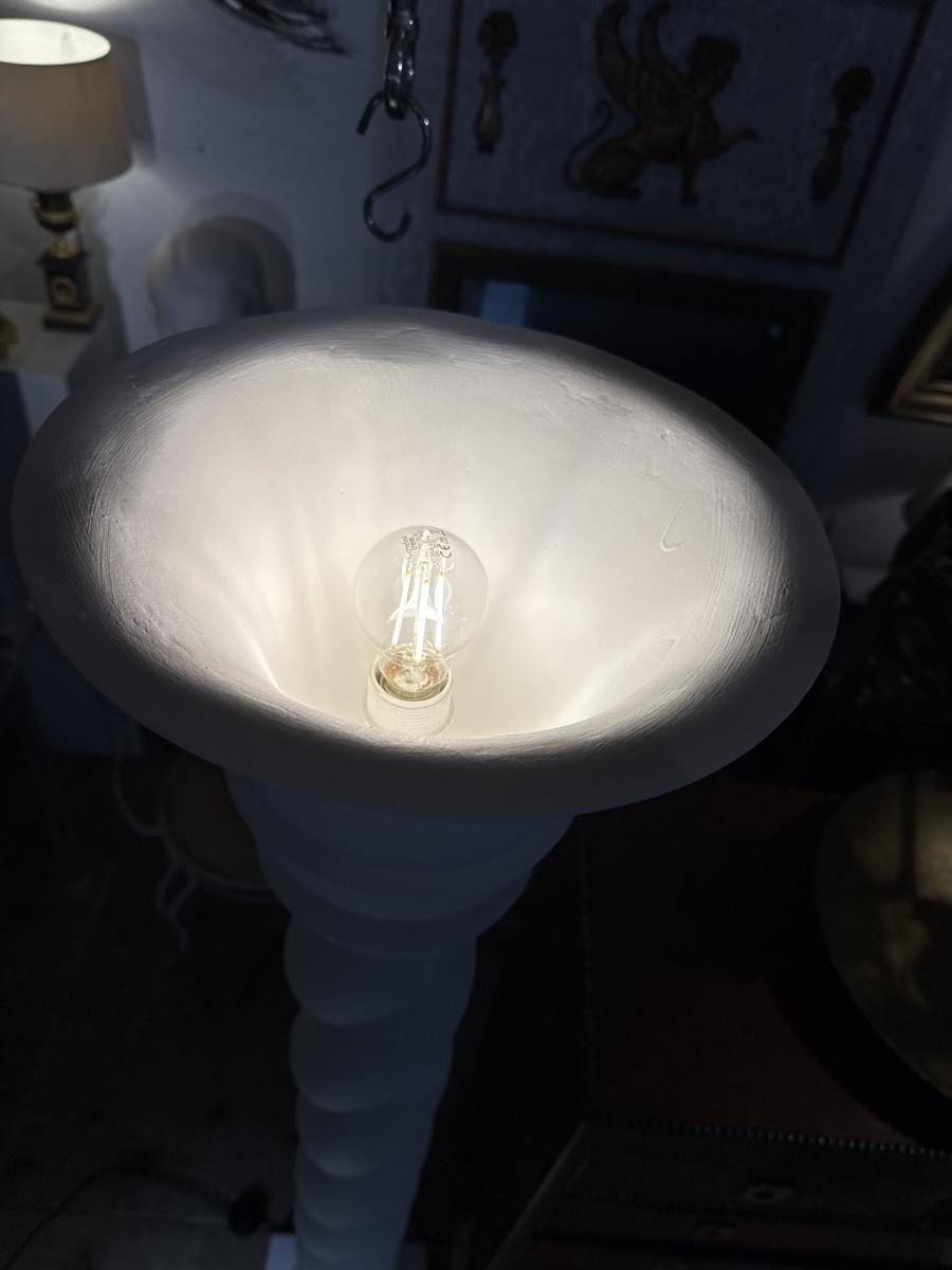 Lampadaire torsadée en plâtre-photo-4