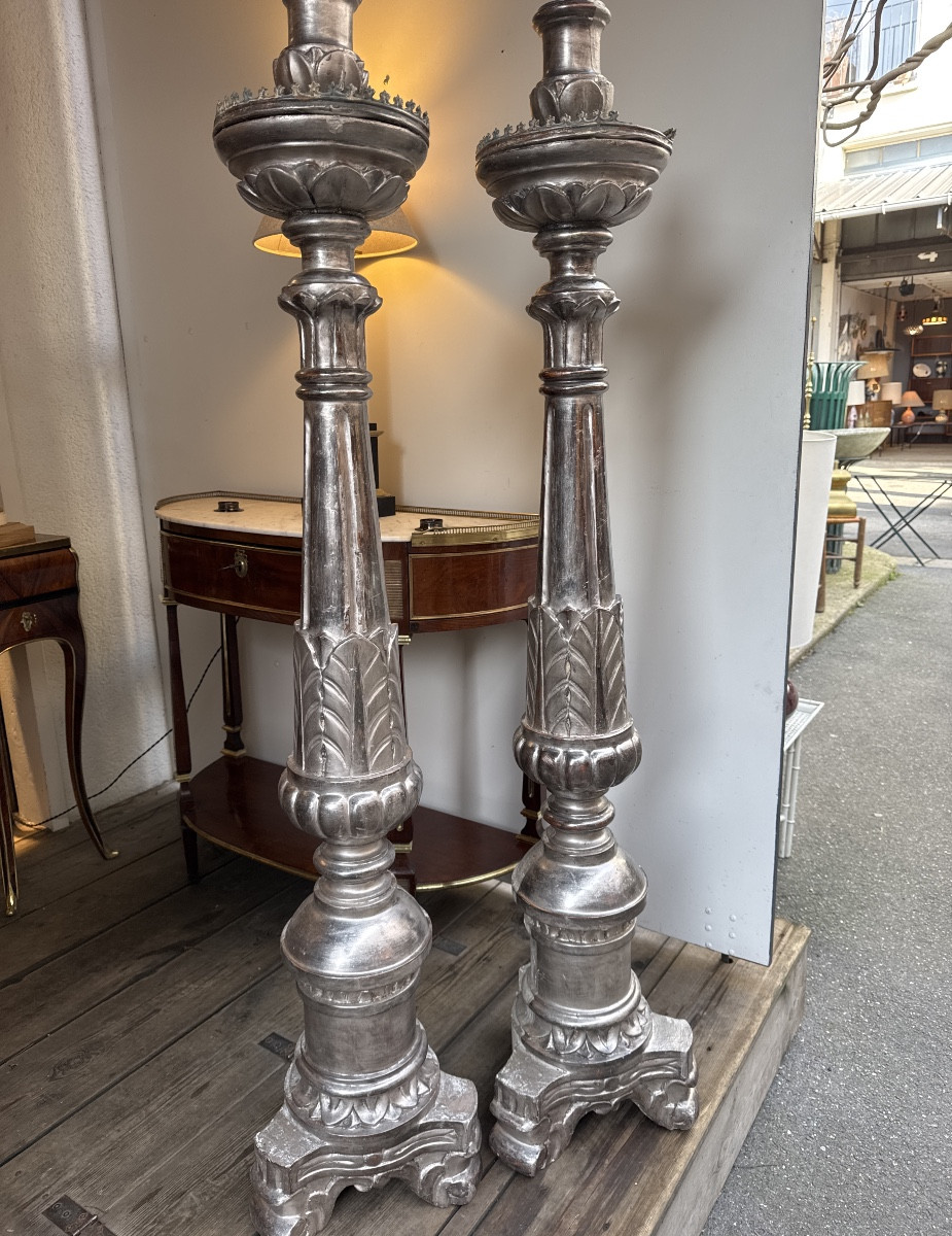 Grande paire de  pique cierges