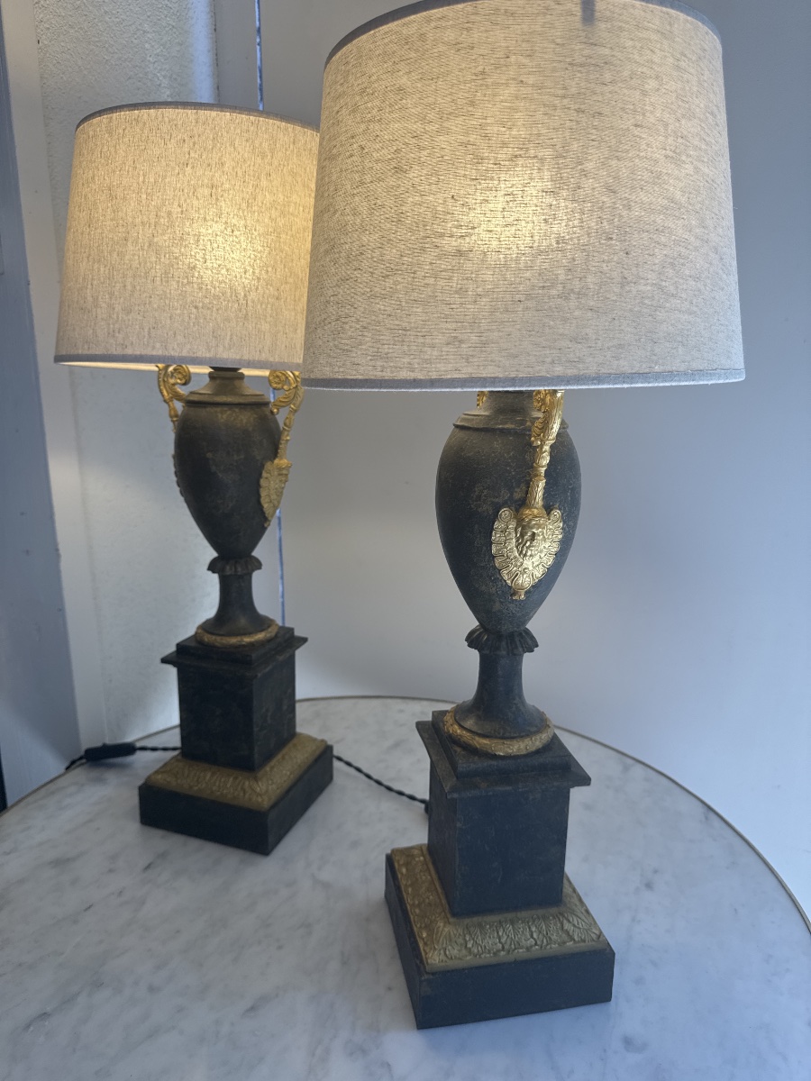 Paire de lampes de type Carcel