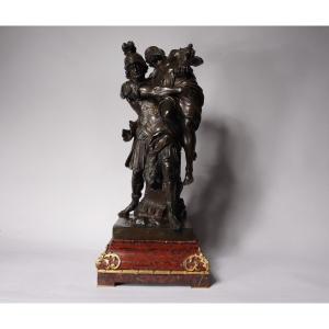Groupe Figuratif En Bronze  d'Après    Lepautre  Et   Girardon 