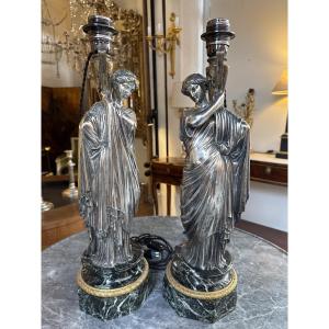 Silver-plated Bronze Lamp Base