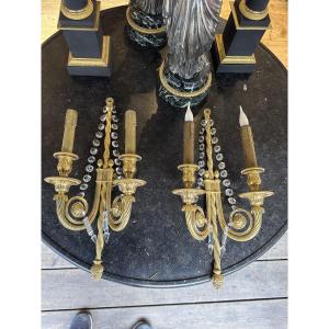 Paire d’Appliques en bronze dorée
